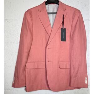 Tommy Hilfiger Men's Modern-Fit 100% Linen Sport Coat Light Red 40S  $295